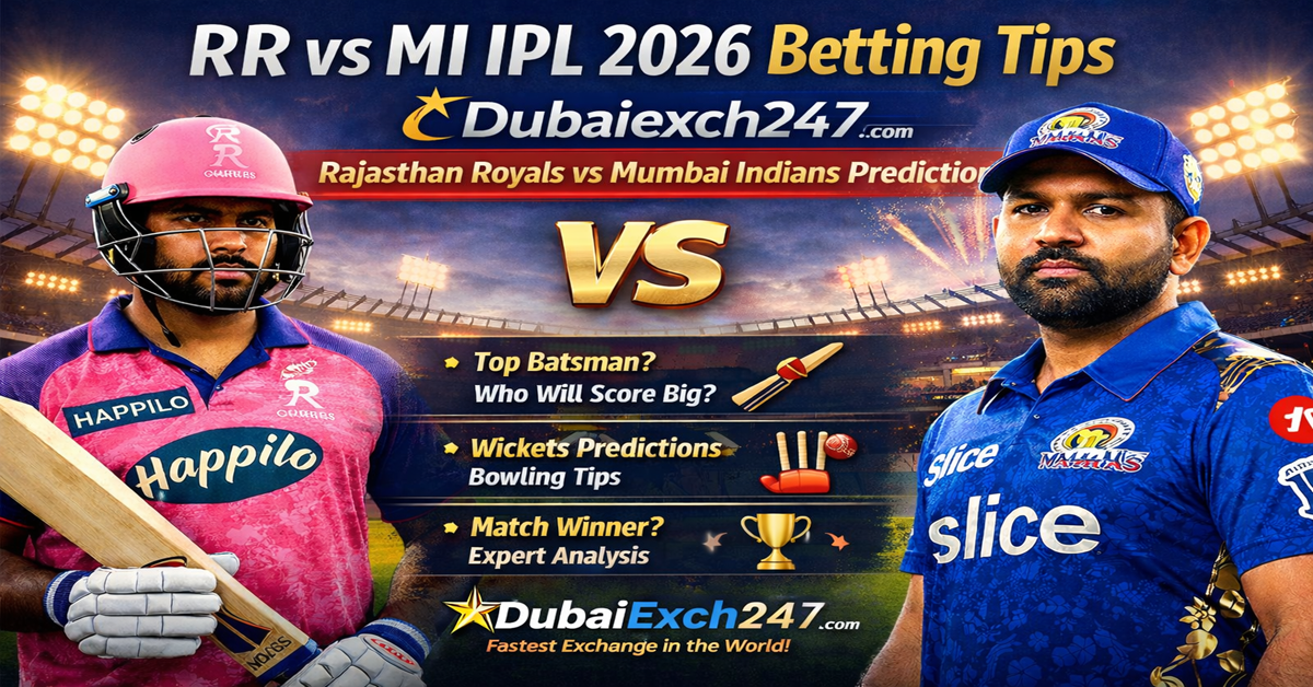 RR vs MI IPL 2026 Betting Tips Dubaiexch247 Rajasthan Royals vs Mumbai Indians Prediction